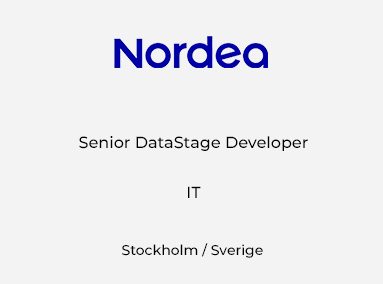 Senior DataStage Developer